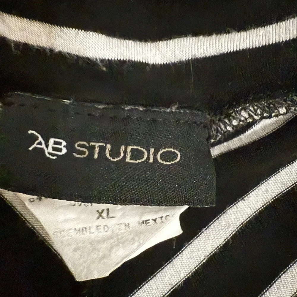 AB Studio Black and White Striped Maxi Skirt - Picture 2 of 2